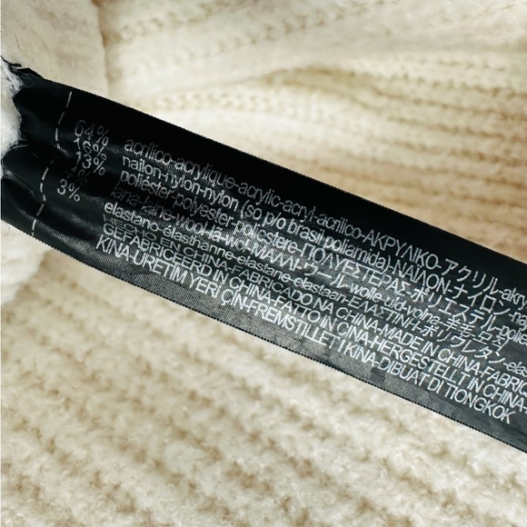 Zara Sweater Turtleneck Knit Cream White Oversized Boho Neutral Minimalist Small - Picture 6 of 7